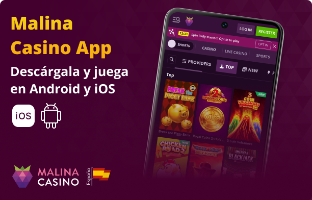 Aplicación móvil de Malina Casino (para Android e iOS): cómo descargarla y usarla